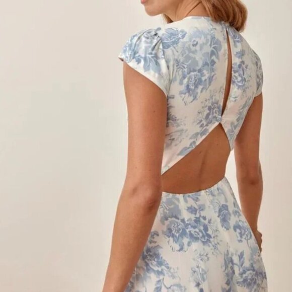 Reformation Gavin Midi Dress In Teacup - Picture 2 of 9